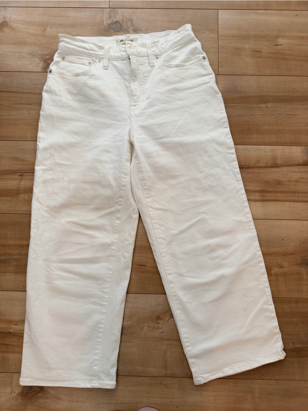 Madewell High-Rise Wide Leg White Jeans